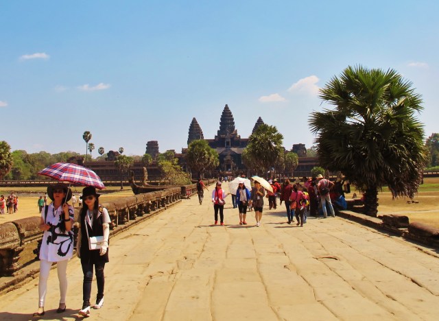 Angkor Wat - a very popular tourist attraction. However, it is possible to find a good range of forest birds in the surrounding woodland.